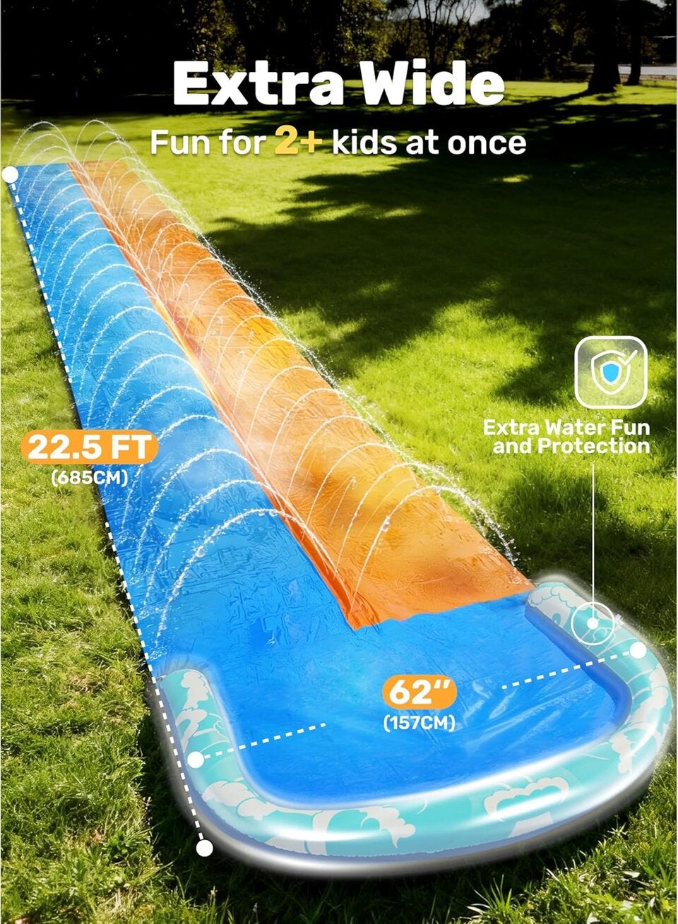 JOYIN 685 cm Rutsche und Wasserrutsche mit 2 Bodyboards 