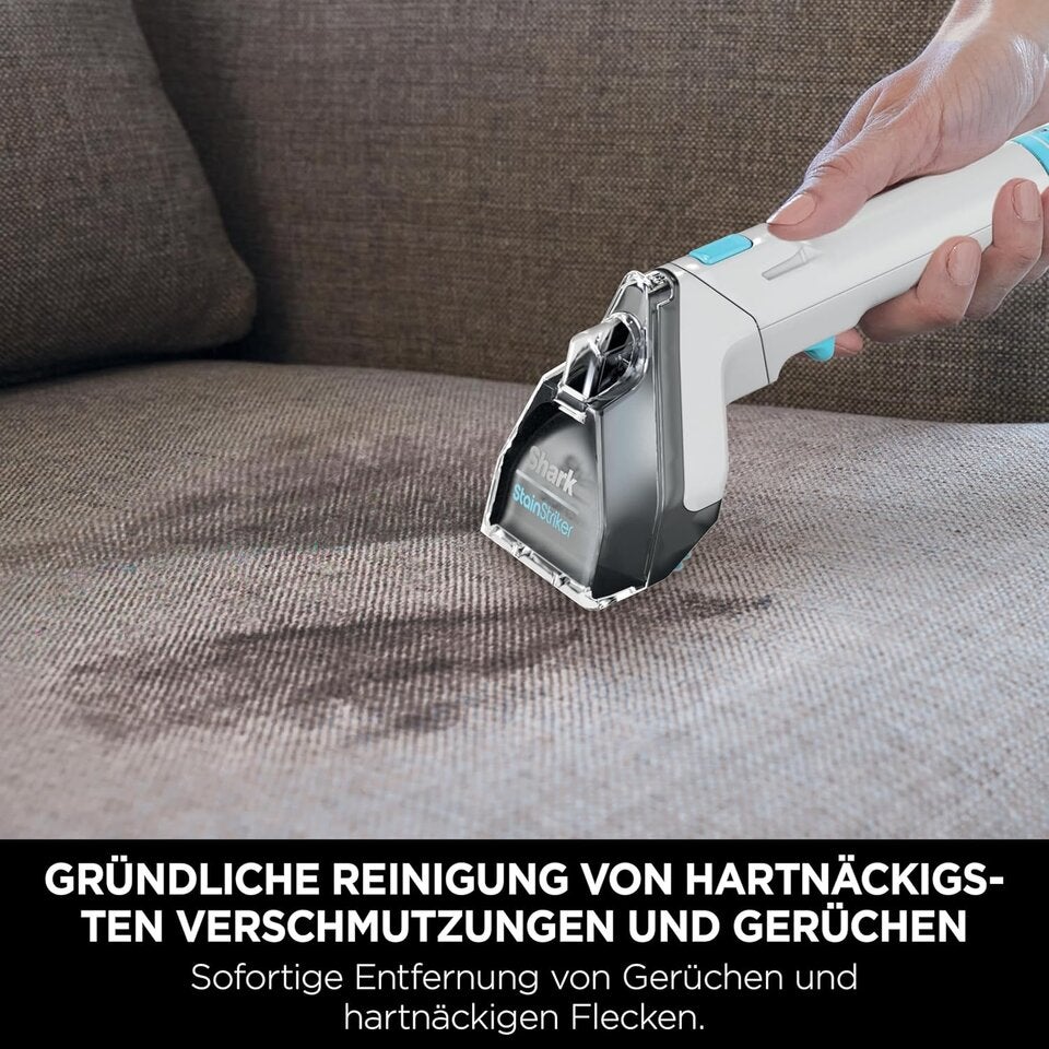Shark StainStriker Fleckenreiniger mit 5 Aufsätze inkl. Haustier-, Fugendüse & Schlauchreiniger, 2x speziell entwickelte Formeln gegen Flecken, Gerüche und Schmutz, leicht und tragbar, 450W PX200EUT 