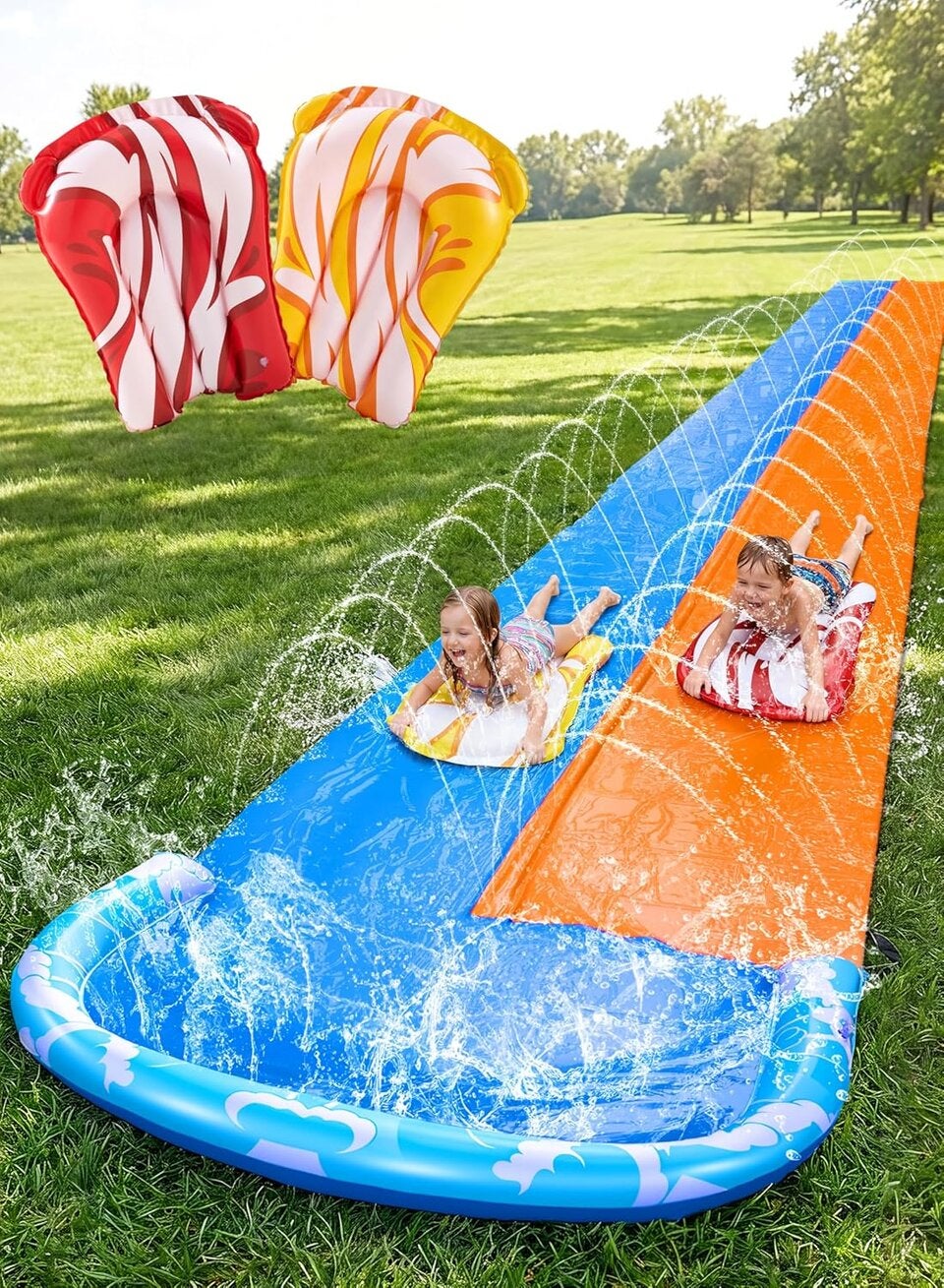JOYIN 685 cm Rutsche und Wasserrutsche mit 2 Bodyboards 