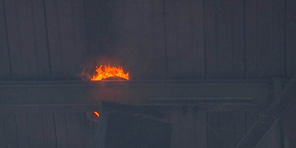 Feuerwehreinsatz während Schlagerspiel