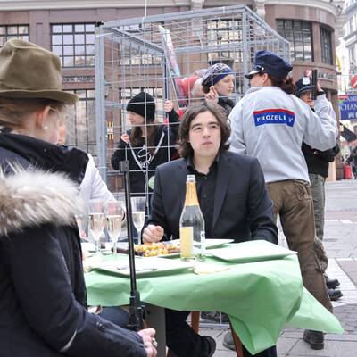 Pelzgegner demonstrieren am Stephansplatz