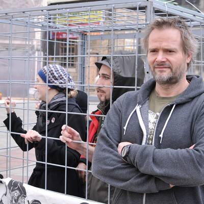 Pelzgegner demonstrieren am Stephansplatz