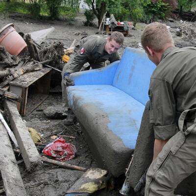 Aufräumarbeiten nach Unwetter
