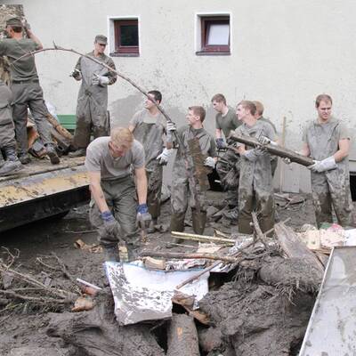 Aufräumarbeiten nach Unwetter