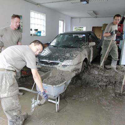 Aufräumarbeiten nach Unwetter