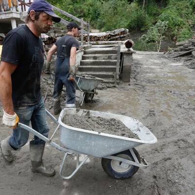 Aufräumarbeiten nach Unwetter