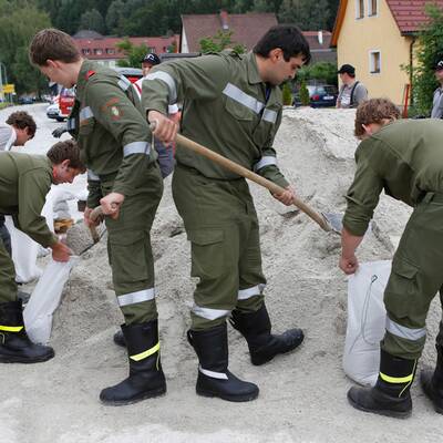 Aufräumarbeiten nach Unwetter