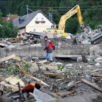 Aufräumarbeiten nach Unwetter