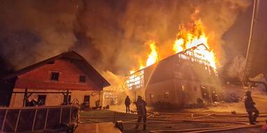 Brand auf&nbsp;einem Bauernhof in St. Veit an der G&ouml;lsen (Bezirk Lilienfeld).