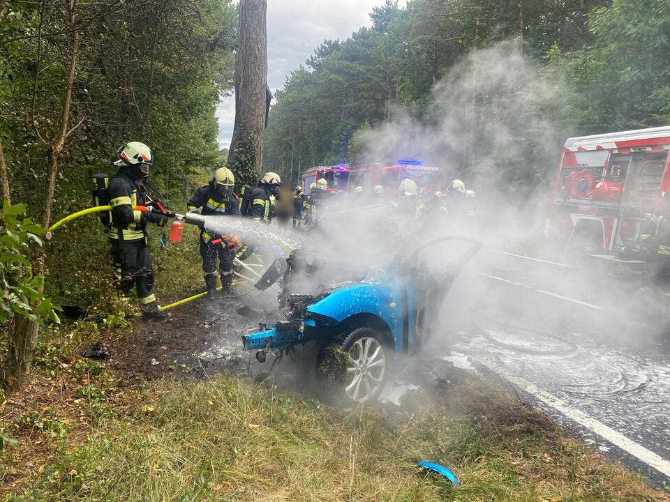 Pkw kracht in Baum und geht in Flammen auf - Lenker tot