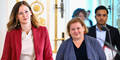 Integrationsministerin Claudia Plakolm (ÖVP), Sozialministerin Korinna Schumann (SPÖ) sowie NEOS-Klubobmann Yannick Shetty.  