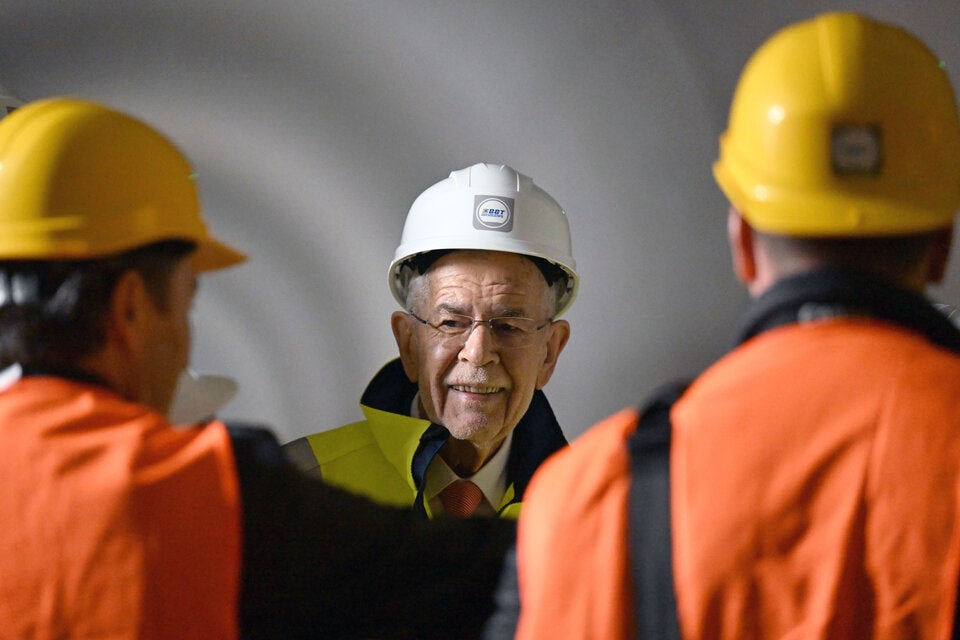 Bundespräsident Alexander Van der Bellen imBrenner-Basistunnel