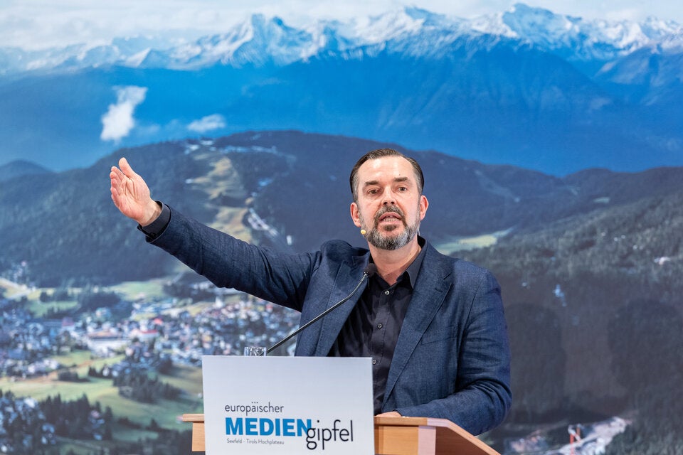 Clemens Pig (CEO der Austria Presse Agentur)  beim Europäischen Mediengipfel zur österreichischen Medienpolitik in Seefeld, Tirol.