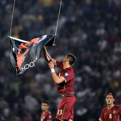 Schlägerei bei Serbien-Albanien