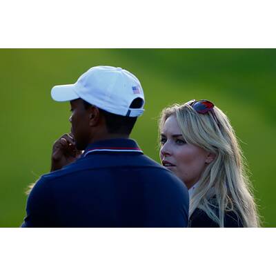 Lindsey Vonn & Tiger Woods am Golf-Platz