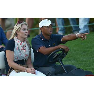 Lindsey Vonn & Tiger Woods am Golf-Platz