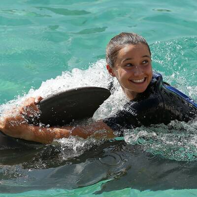 Tennis-Stars spielen in Miami mit Delfinen