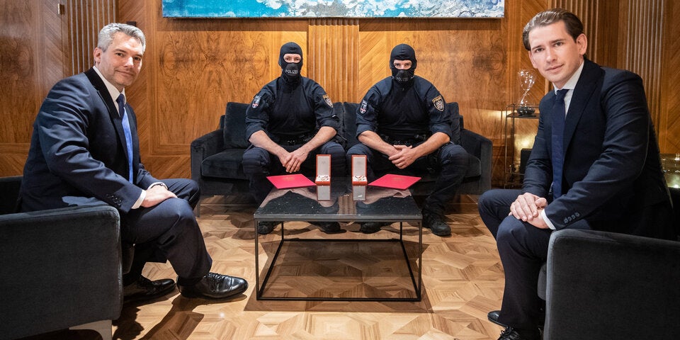 Sie töteten Wien-Attentäter: Ehrung für die Polizei-Helden