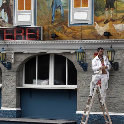 Der Aufbau ist voll im Gang