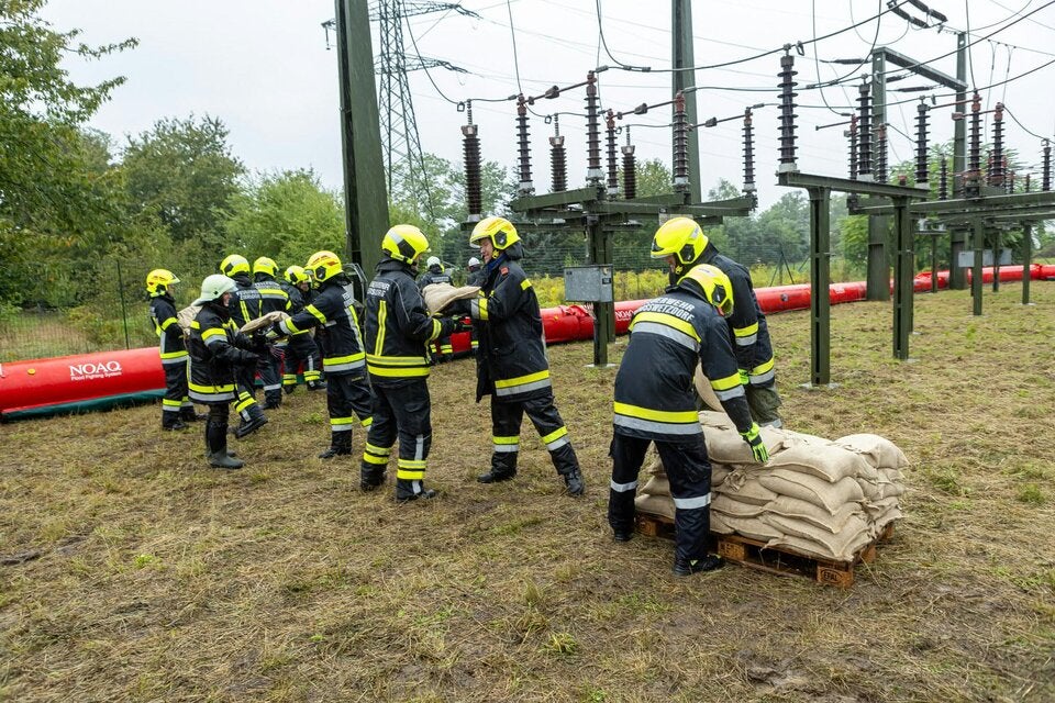 Hochwasser-Sicherungsarbeiten am Umspannwerk Langenlois