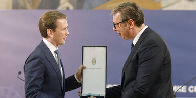 Harmonische Gespr&auml;che von Kurz und Vucic in Belgrad