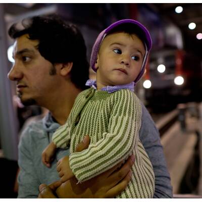 Flüchtlinge am Westbahnhof in Wien