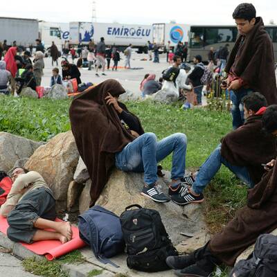 Flüchtlinge am Westbahnhof in Wien