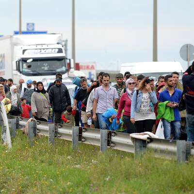 Flüchtlinge am Westbahnhof in Wien