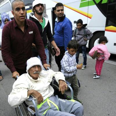 Flüchtlinge am Westbahnhof in Wien