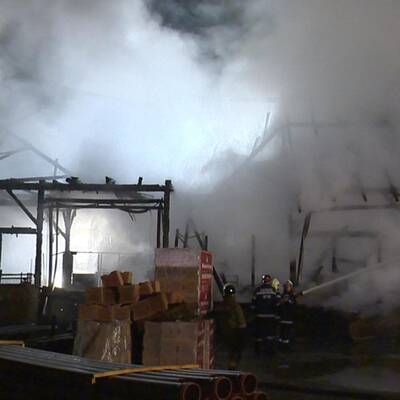 Baumarkt ging in Flammen auf