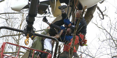 Segelflieger landete in Baumkrone