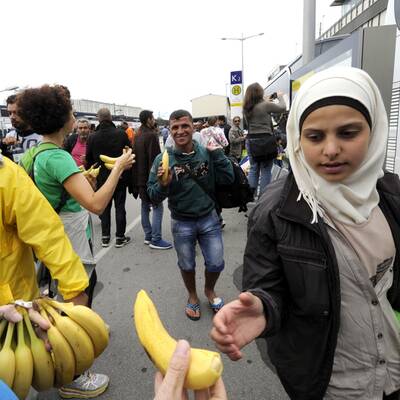 Flüchtlinge am Westbahnhof in Wien