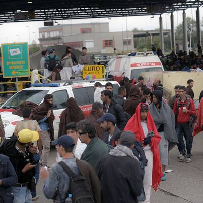 Flüchtlinge am Westbahnhof in Wien
