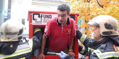 Kurios: Mann aus Fundbox befreit in Wien