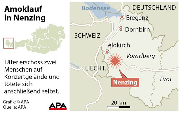 Drei Tote bei Amoklauf in Vorarlberg