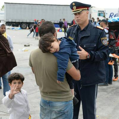 Flüchtlinge am Westbahnhof in Wien