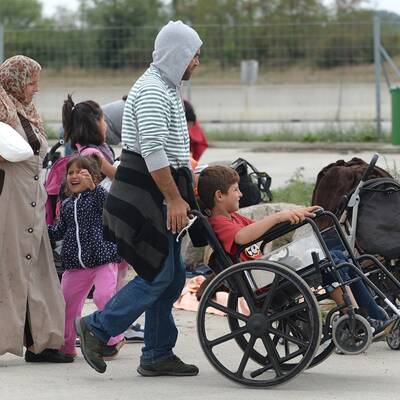 Flüchtlinge am Westbahnhof in Wien