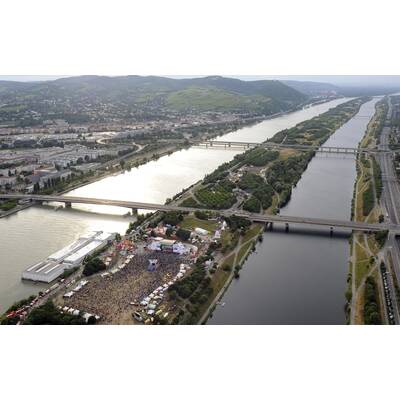 Flug über das Festgelände