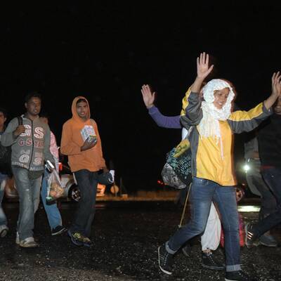 Flüchtlinge am Westbahnhof in Wien