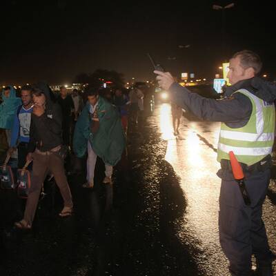 Flüchtlinge am Westbahnhof in Wien