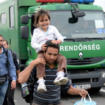 Flüchtlinge am Westbahnhof in Wien