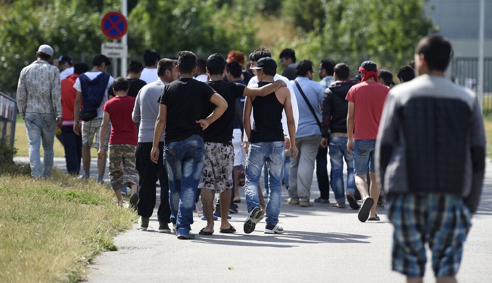  Asylwerber im Juli 2015 im Erstaufnahmezentrum in Traiskirchen.