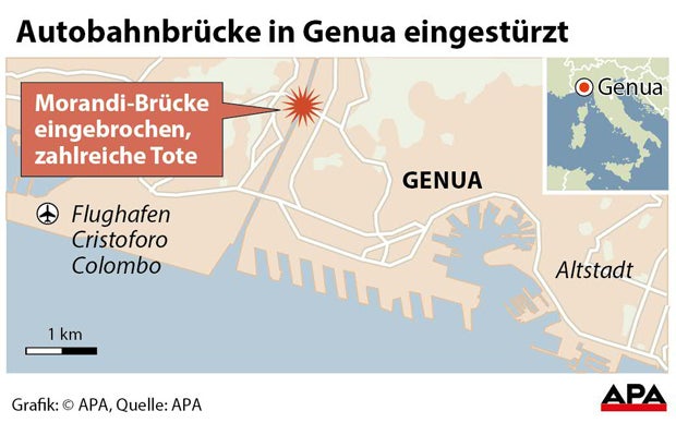 Brücken-Unglück in Genua: Mehr als 30 Tote