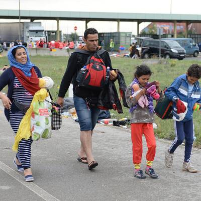 Flüchtlinge am Westbahnhof in Wien