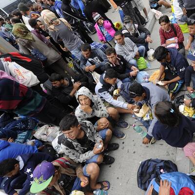 Flüchtlinge am Westbahnhof in Wien