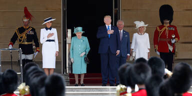 Queen empfing US-Pr&auml;sidentenpaar im Buckingham-Palace