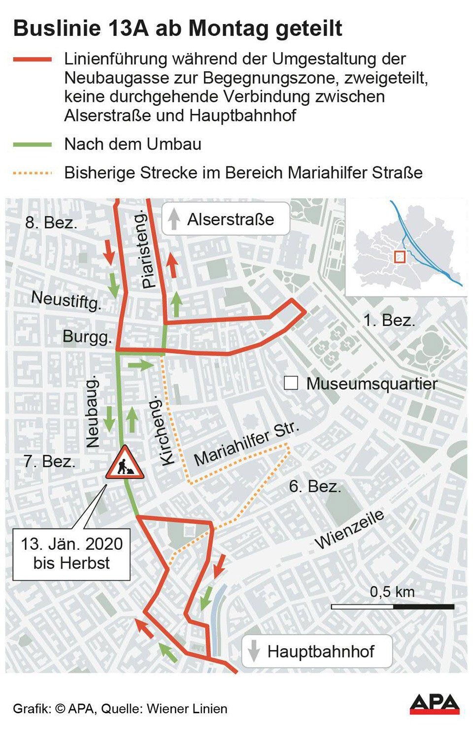 Das ändert sich ab Montag für Buslinie 13A