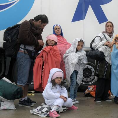 Flüchtlinge am Westbahnhof in Wien