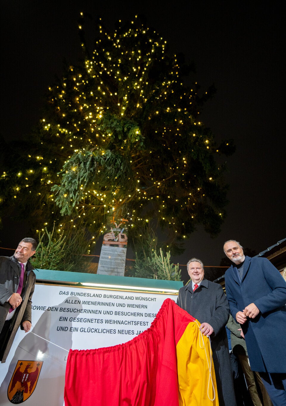 Christbaum erstrahlt im Lichterglanz