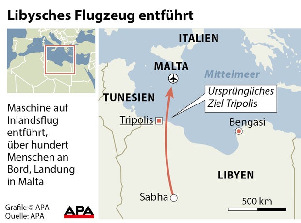 Flugzeugentführung in Malta unblutig beendet